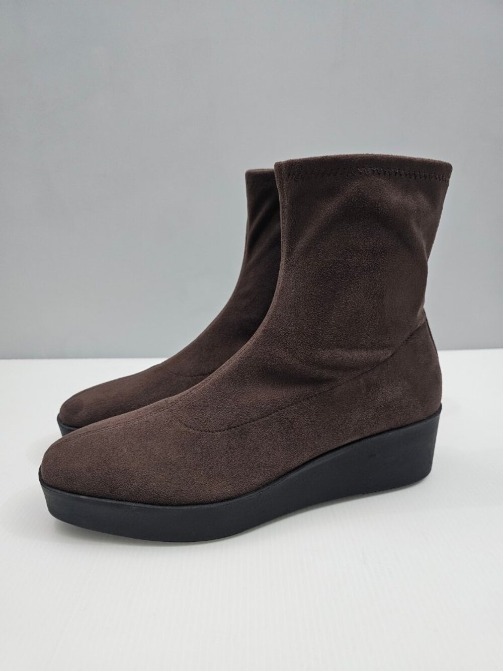 Aerosoles Chiara Wedge Ankle Bootie Womens 9 Brown Mid Calf Cushioned Casual